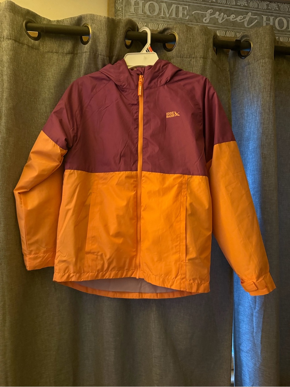 Kids Eddie Bauer  Hooded  Jacket - Orange & Deep Purple